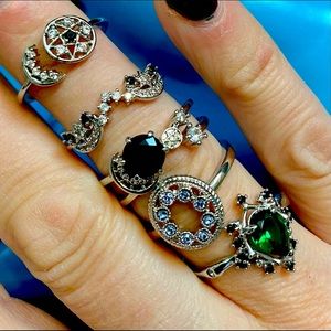 Set of five size 7 Fragrant Jewels rings Pick Your Poison